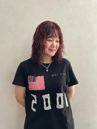 ミディアム カラー パーマ 🍐透明感カラー🍐 レイヤーカットのヘアスタイル