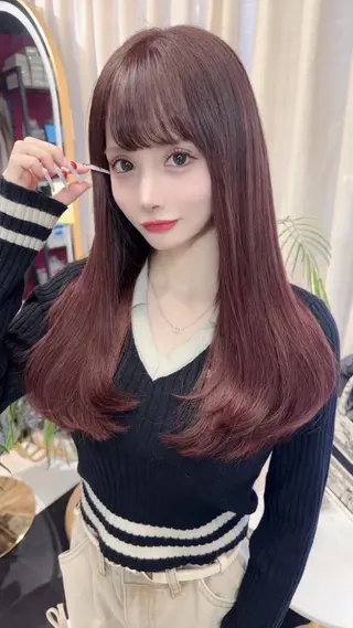 カラー ロング Reflet 新宿/プルエクステのヘアスタイル