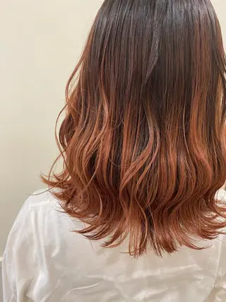 セミロング 艶カラー/韓国風ヘア 🩵shioneのヘアスタイル