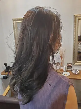 カラー セミロング フリーランス所属・韓国ヘア レイヤー くびれヘアMATSUのヘアスタイル