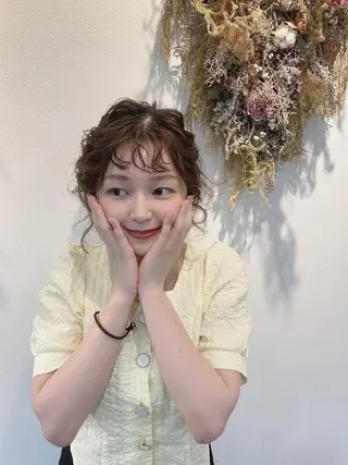 ショート ヘアアレンジ ブリーチなしベージュ /ヘアセット/ミユのヘアスタイル