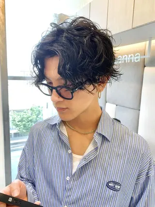 ショート パーマ ヘアアレンジ メンズ SENJYU所属・貴方以上に貴方の髪を 想う🌕野口昴夢のヘアスタイル
