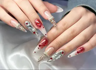 ネイル hami🎀うかん 🎀チップ長さ出しのネイルデザイン