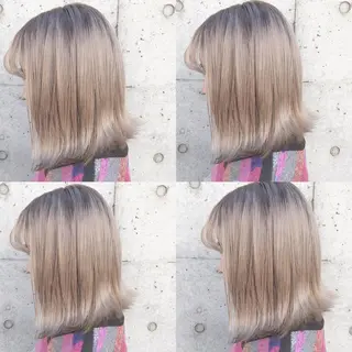 ミディアム カラー 韓国レイヤーカット/ 儚げカラーチナツのヘアスタイル