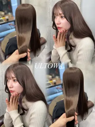 セミロング カラー 韓国/ワンホンヘア 髪質改善/MaCoのヘアスタイル