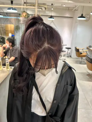 セミロング カラー じゅわっと暖色カラー 🍊Moemiのヘアスタイル