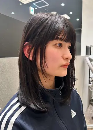 セミロング カラー k-twoあべのキューズモール店所属・k-two☁あべの/ 艶感カラー/Touaのヘアスタイル