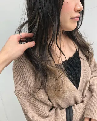 セミロング カラー ヘアアレンジ 顔周りカット/髪質改 善/新宿/畑中稔里のヘアスタイル