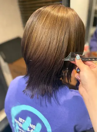 ミディアム カラー Harris 表参道・外苑前・青山 表参道本店所属・艶カラー/ハイトーン /アレンジ/meiのヘアスタイル