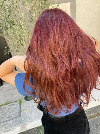 セミロング カラー 赤み消し韓国ヘア レイヤー縮毛🤍渡邉のヘアスタイル