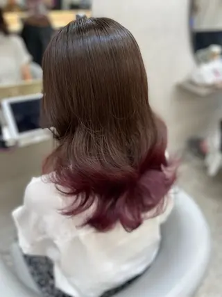 セミロング カラー 新宿/韓国ヘア 中明度カラー/かやのヘアスタイル