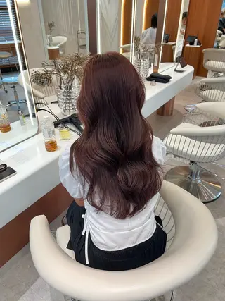 セミロング カラー 韓国レイヤー🇰🇷 韓国研修◎渋谷カイトのヘアスタイル