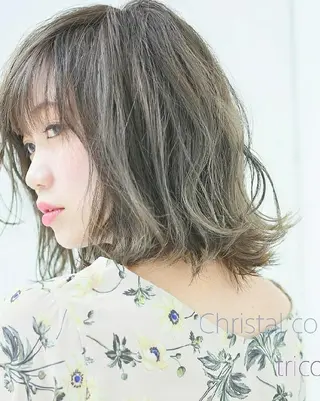 ミディアム カラー 竹内啓太 ボブのヘアスタイル