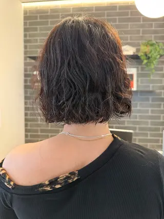 ミディアム 須藤　優真 切りっぱなしボブのヘアスタイル