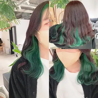 セミロング カラー 渋谷:インナーカラー ／🍒エリカ🍒のヘアスタイル