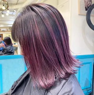 ロング salowin 原宿 aroa所属・韓国／ハッシュカット ／透明感カラー／金野のヘアスタイル