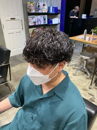 ショート パーマ メンズ Agu hair lore沼館店所属・八戸パーマ/メンズパ ーマ/シンゴ。のヘアスタイル