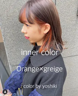 ミディアム カラー 🧡色落ちまで2度綺 麗なカラー🧡ヨシキのヘアスタイル