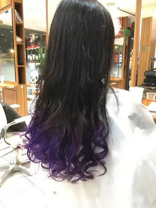 ロング カラー 白髪ぼかしハイライト 柳川拓哉のヘアスタイル