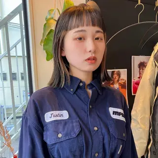 ミディアム ブロンド／ブリーチ 【SITY.】のヘアスタイル