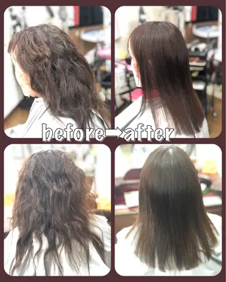ロング カラー損傷毛縮毛矯正 ツイストスパ佐藤昭利のヘアスタイル