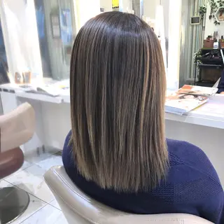 ミディアム パーマ 安井　昴 💫ブリーチ縮毛矯正のヘアスタイル