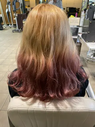 セミロング カラー brace今里店店長 加井直樹のヘアスタイル