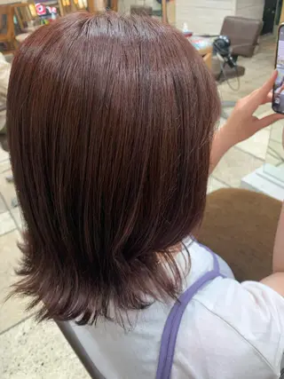 ミディアム カラー 小顔カット/ 韓国レイヤー/真結のヘアスタイル