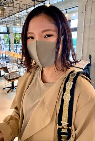 ミディアム カラー ピンクベージュ/新潟 万代/高橋桃葉🍑のヘアスタイル