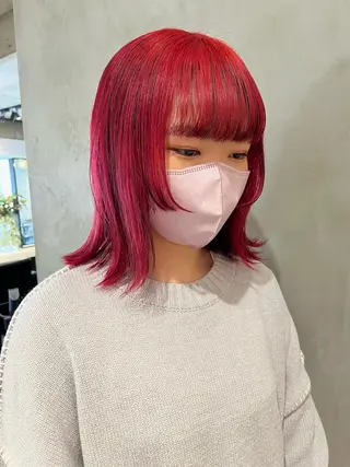 ミディアム カラー 顔まわり/暖色 可愛い特化🎀ゆうなのヘアスタイル