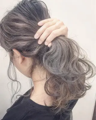 ミディアム カラー パーマ LAS 代表 ナガカワ コウヘイのヘアスタイル