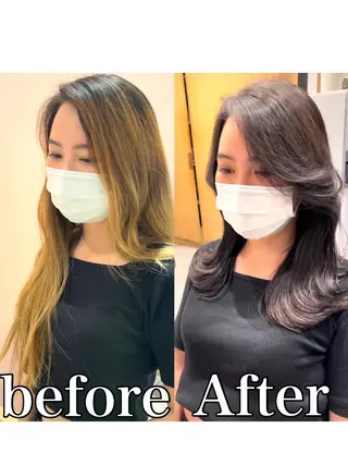 ロング カラー 顔周り特化/韓国ヘア /レイヤー/吉野幸大のヘアスタイル