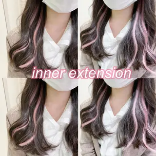 ミディアム 横浜🍒ルーツカラー エクステ／RIEのヘアスタイル