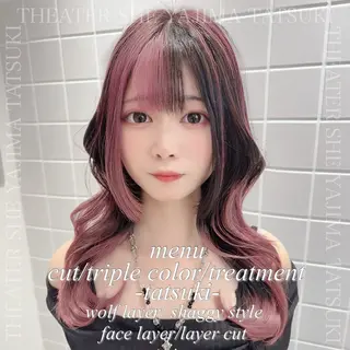 セミロング カラー 🫧ハイトーン特化 🐺矢島タツキ🐺のヘアスタイル