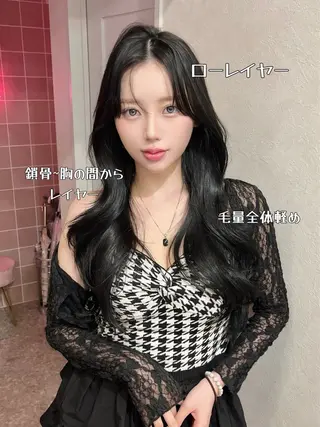 ロング カラー 韓国ハッシュカット/ 新宿/髪質改善/岡崎のヘアスタイル