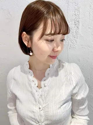 ミディアム カラー ヘアアレンジ 🫧透明感カラー/ ボブ/小笠原汐海🪽のヘアスタイル