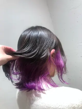 ミディアム カラー tomoka 推しカラーのヘアスタイル
