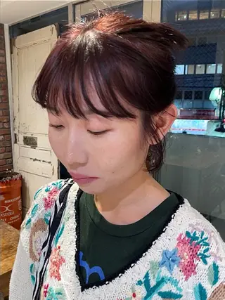 ロング カラー Vicky オリーブ メンズカジュアルのヘアスタイル