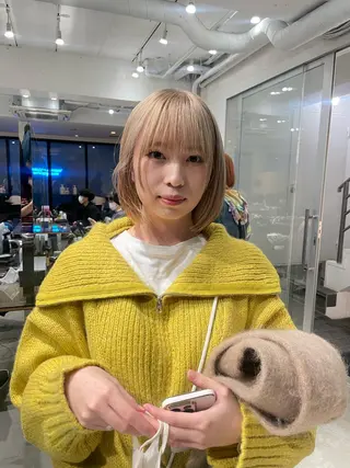 ミディアム カラー スパイラルパーマ 🌐hina⭐️のヘアスタイル