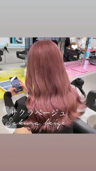 ロング カラー ガーリー♡女の子っぽ ヘア♡ピンクカラー♡のヘアスタイル
