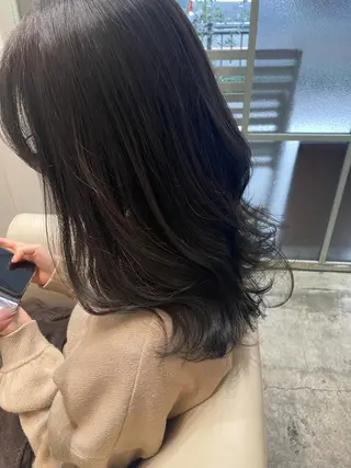 セミロング カラー 【完全個室】髪質改善 暖色カラー/山崎唯奈のヘアスタイル