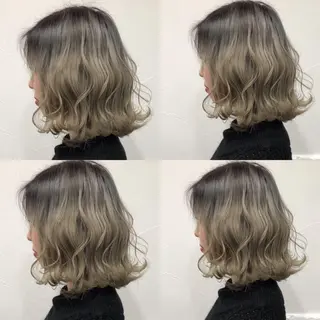 ミディアム カラー 韓国レイヤーカット/ 儚げカラーチナツのヘアスタイル