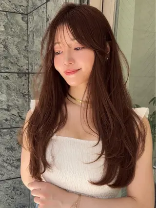 ロング カラー ヘアアレンジ ✨レイヤーカット/透 名感カラー特化✨のヘアスタイル
