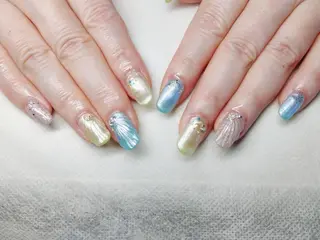 ネイル ミディアム 川畑爪商店 品川高輪 同時施術が人気🌿のネイルデザイン