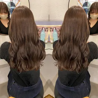 セミロング カラー パーマ レイヤーカットのプロ 大人ヘア宮森貴志のヘアスタイル