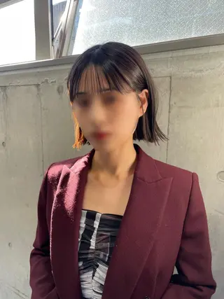 ミディアム 韓国リアルハッシュ レイヤーカットのヘアスタイル