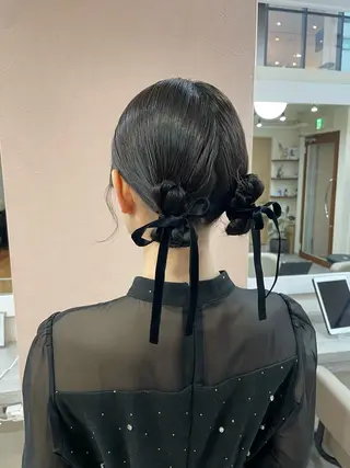 セミロング ヘアアレンジ 韓国風パーマ/ヘア セット/店長みづきのヘアスタイル