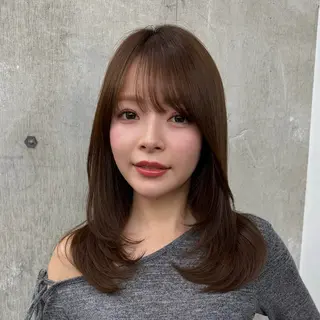 ミディアム カラー 柔らかいレイヤー🌿 大人ヘア/みっきーのヘアスタイル