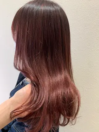 セミロング カラー hub hair レイヤー/透明感のヘアスタイル