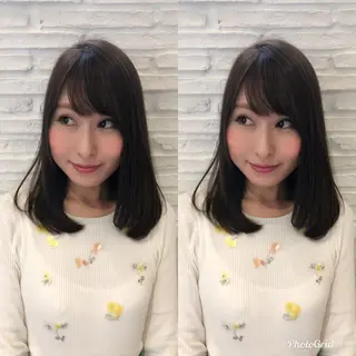 ミディアム レイヤーカット✂︎池 袋個室サロンkumaのヘアスタイル